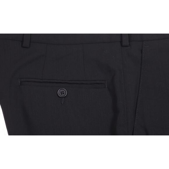 Ted Baker Mens Black Flat Front Wool Dress Pants Trousers 34x29 - Picture 3 of 7
